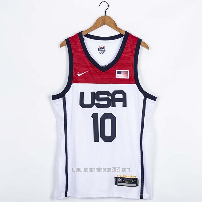 Camiseta USA 2021 Jayson Tatum #10 Blanco